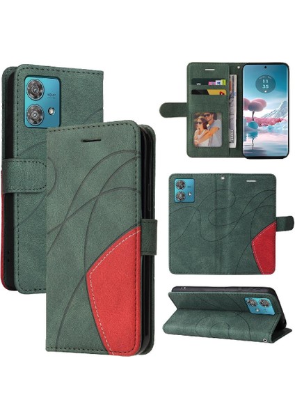 Motorola Kenar 40 Neo 5g Pu Deri Flip Folio Kılıf Kickstand ile (Yurt Dışından)