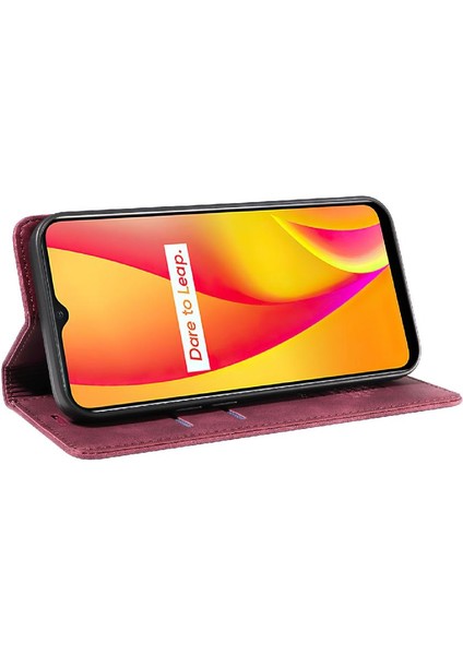 Realme C15/C12 Folyo Cüzdan Koruyucu Pu Deri Manyetik Için Kılıf (Yurt Dışından) modelleri