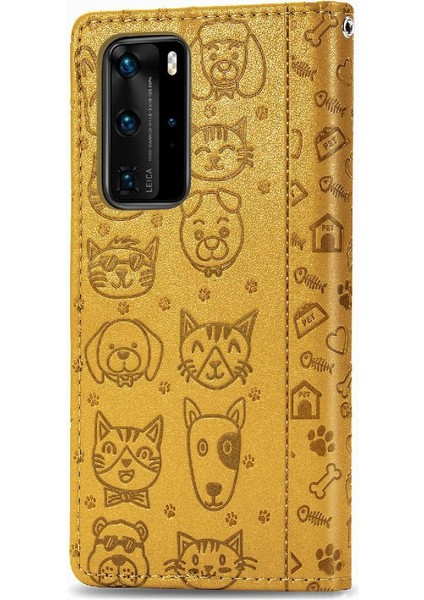 Huawei P40 Pro Flip Kapak Için Kılıf Kısa Kayış Deri Kılıf Darbeye (Yurt Dışından) indirimleri