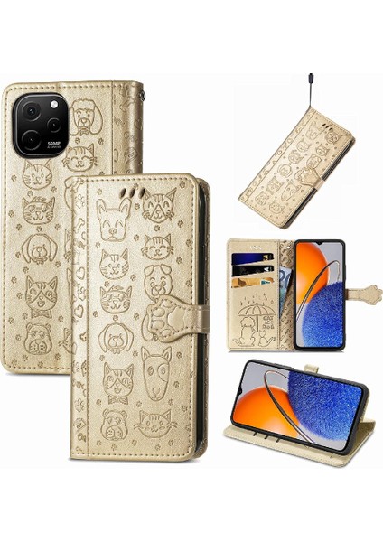 Huawei Nova Y61 Darbeye Karikatür Hayvanlar Için Kılıf Kapak Çevirin Kısa Vaka (Yurt Dışından)