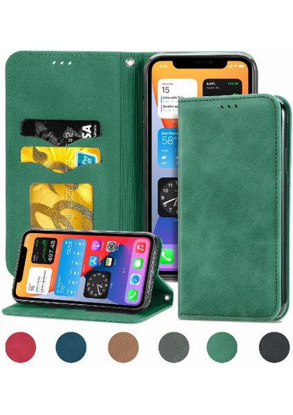Iphone 12 Için Kılıf Promax Basit Iş Kapak Çevirin Deri Kılıf Cüzdan (Yurt Dışından)