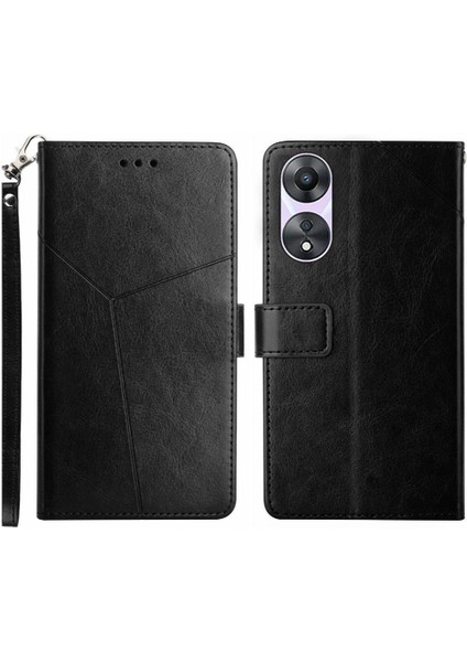 Oppo A78 4g Telefon Kılıfı Için Kılıf Kapak Çevirin Kitap Katlanır Deri Cüzdan Tpu (Yurt Dışından)
