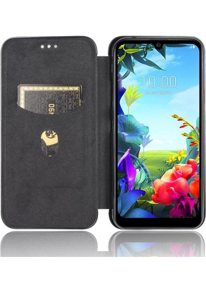 Kart Tutucu Kickstand Deri Folio Flip Case ile Lg K40S Için Kılıf (Yurt Dışından)