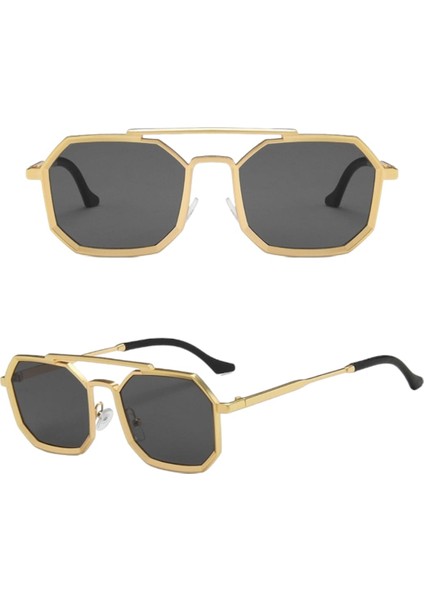 Kadın Steampunk Eva Gold Metal Güneş Gözlüğü modelleri