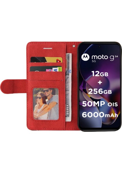 Motorola G54 5g Için Kart Yuvası Standı Iki Renkli Dikiş Pu Flip (Yurt Dışından) indirimleri