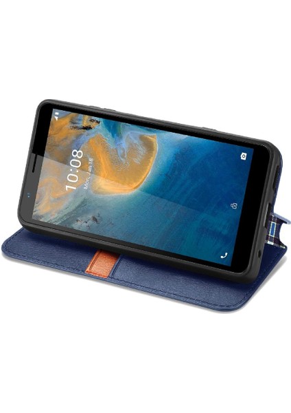 Zte Blade Flip Flip Kapak Zarif Iş Deri Kılıf Cüzdan (Yurt Dışından)