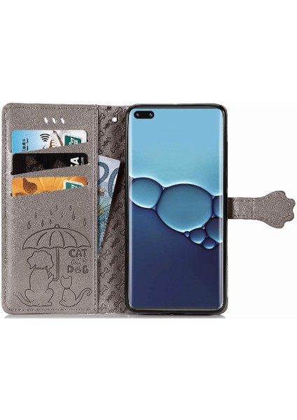 Huawei P40 Flip Kapak Için Kılıf Darbeye Deri Kılıf Karikatür Hayvanlar (Yurt Dışından) modelleri