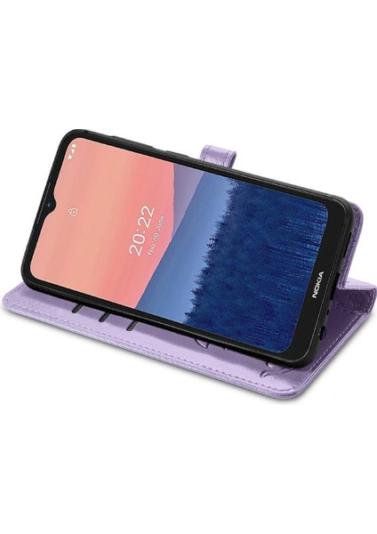 Nokia C21 Darbeye Karikatür Hayvanlar Için Kılıf Kapak Çevirin Deri Kılıf (Yurt Dışından) modelleri