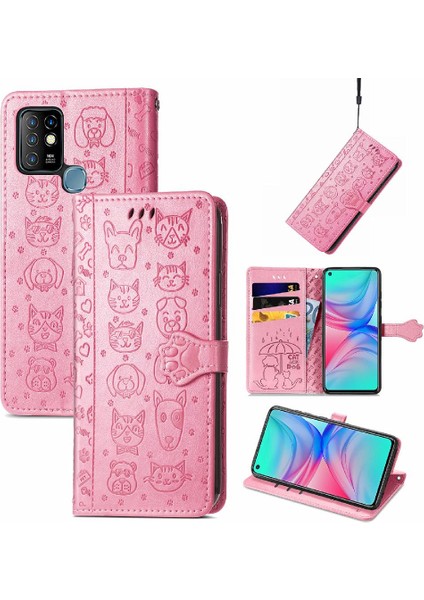 Infinix Sıcak 10 Kılıf Için Kılıf Karikatür Hayvanlar Kapak Çevirin Kısa (Yurt Dışından)