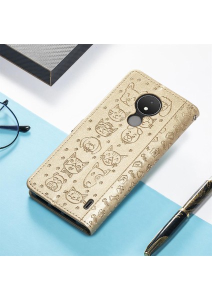 Nokia C21 Darbeye Karikatür Hayvanlar Için Kılıf Kapak Çevirin Deri Kılıf (Yurt Dışından) fırsatları