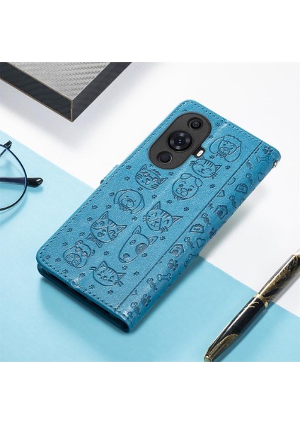 Huawei Nova 11 Pro Karikatür Hayvanlar Için Kısa Kayış Kapak Kılıfı (Yurt Dışından)