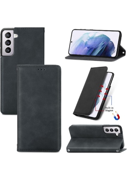 Samsung S21 Basit Iş Kılıf Darbeye Cüzdan Flip Için Kılıf (Yurt Dışından)