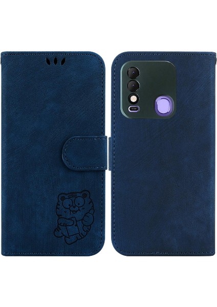 Tecno Spark 8/8t Flip Folio Kart Cep Kabartmalı Sevimli Kaplan Kapağı (Yurt Dışından)