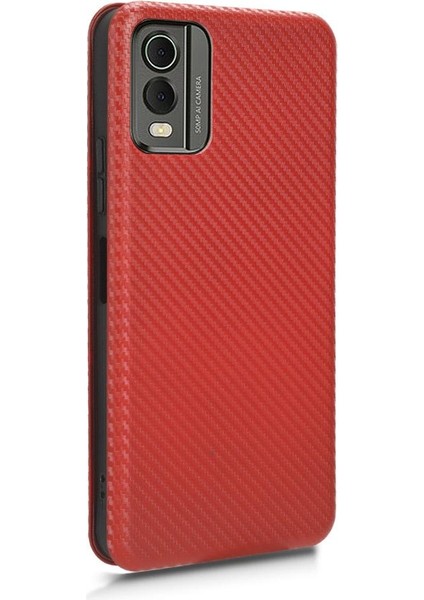 Nokia C32 Deri Folio Flip Case Kart Ekleme Manyetik Fiber Için Kılıf (Yurt Dışından)