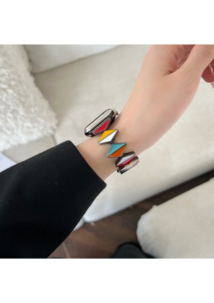 Apple Watch Series 9 8 7 41MM / 6 5 4 40MM Çinko Alaşımlı Epoksi Kayış (Yurt Dışından)