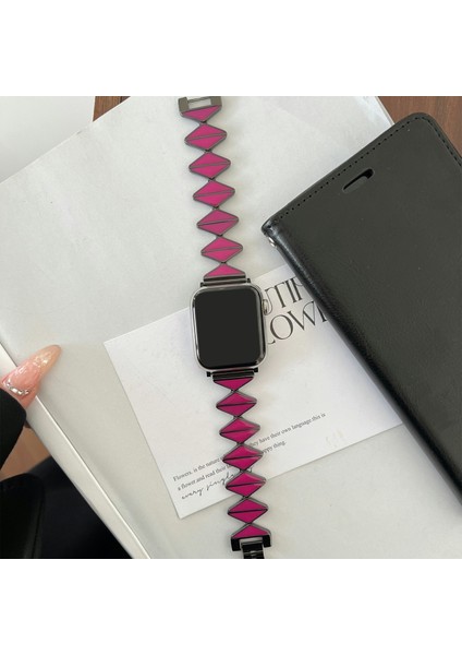 Apple Watch Series 9 8 7 41MM / 6 5 4 40MM Çinko Alaşımlı Epoksi Kayış (Yurt Dışından)