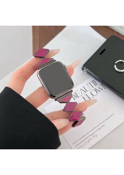 Apple Watch Series 9 8 7 41MM / 6 5 4 40MM Çinko Alaşımlı Epoksi Kayış (Yurt Dışından)