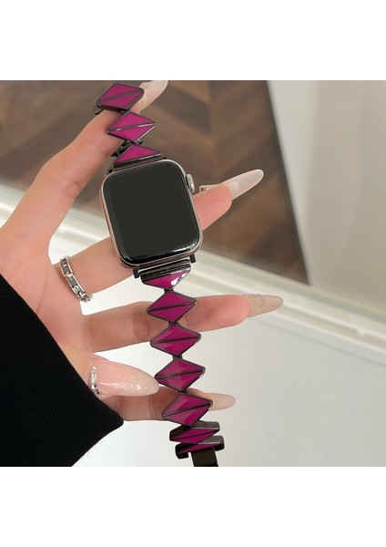 Apple Watch Series 9 8 7 41MM / 6 5 4 40MM Çinko Alaşımlı Epoksi Kayış (Yurt Dışından)