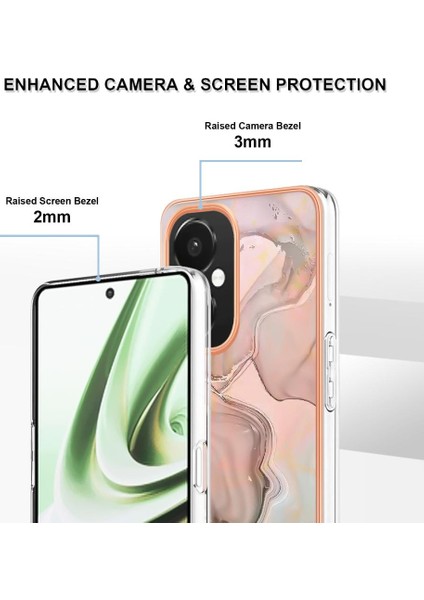 Oneplus Nord Ce 3 5g Kılıf Silikon Tampon Tpu Mermer ile Uyumlu (Yurt Dışından)