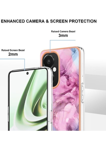 Oneplus Nord Ce 3 5g Kılıf Silikon Tampon Tpu Mermer ile Uyumlu (Yurt Dışından)