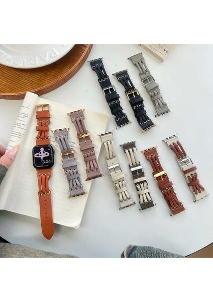Apple Watch Ultra 2 49MM / 9 8 7 45MM / 6 5 4 44MM Hakiki Inek Deri Kayış Bilezik (Yurt Dışından) fiyatları