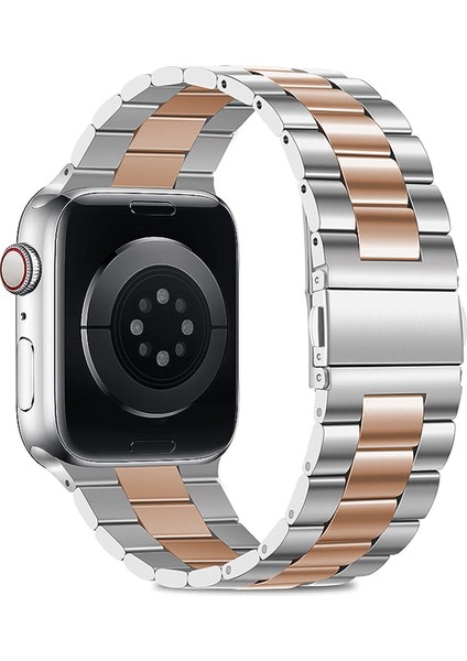 Apple Watch Series 9 8 7 41MM / 6 5 4 40MM Watch Band Paslanmaz Çelik Kayış (Yurt Dışından)