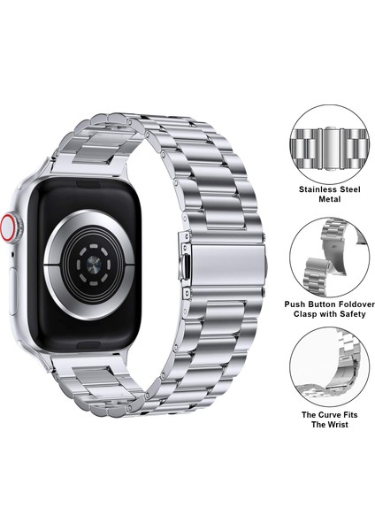 Apple Watch Series 9 8 7 41MM / 6 5 4 40MM Watch Band Paslanmaz Çelik Kayış (Yurt Dışından) fiyatları