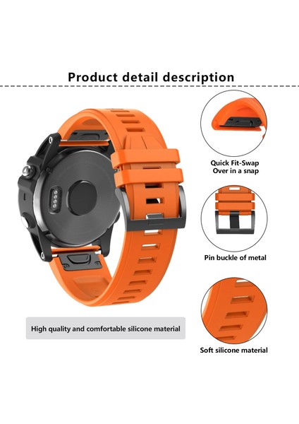 Garmin Fenix 7x / 7x Pro Watch Band 26MM Silikon Saat Kayışı (Yurt Dışından) modelleri