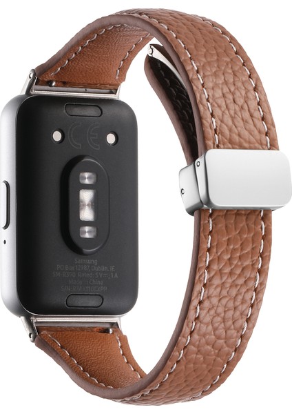 Samsung Galaxy Fit3 Watch Band Ince Hakiki Inek Deri Manyetik Yedek Kayış (Yurt Dışından)