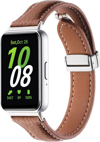 Samsung Galaxy Fit3 Watch Band Ince Hakiki Inek Deri Manyetik Yedek Kayış (Yurt Dışından) modelleri