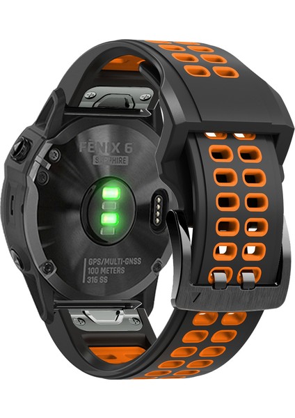 Garmin Quickfit 26MM Saat Kayışı Çift Sıra Delikli Silikon Kayış (Yurt Dışından)