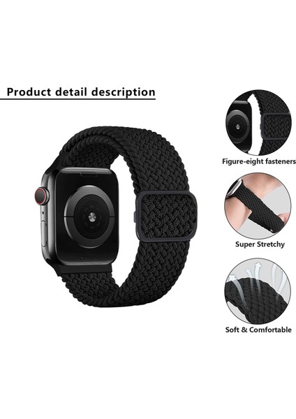 Apple Watch Series 9 8 7 41MM / 6 5 4 40MM Naylon Watch Band (Yurt Dışından)