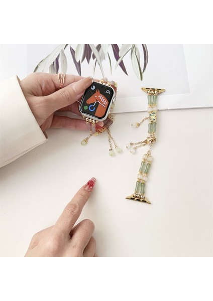 Apple Watch Series 7 8 9 41MM / 6 5 4 40MM Kristal Boncuk Saat Kayışı (Yurt Dışından) modelleri