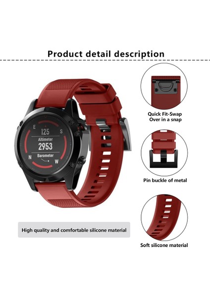 Garmin Fenix 7x / Fenix 7x Pro Watch Band 26MM Silikon Kayış (Yurt Dışından) modelleri