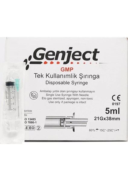 Enjektör 5cc 3p Yeşil - 250 Adet