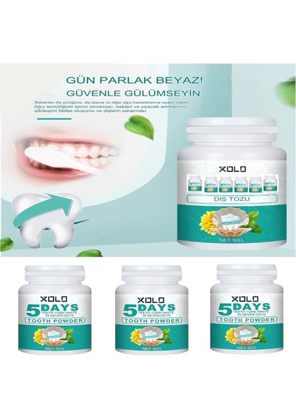 Diş Beyazlatma Tozu Aktif Karbon 50 gr Tooth Powder 5 Days Usa