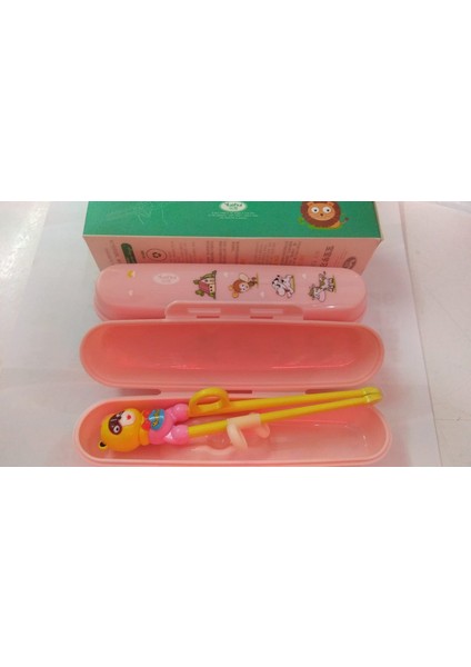 Sevimli Ayıcık Figürlü Eğitici Çocuk Chopstick Kutulu