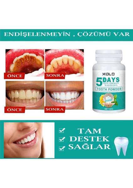 Diş Beyazlatma Tozu Aktif Karbon 50 gr Tooth Powder 5 Days Usa