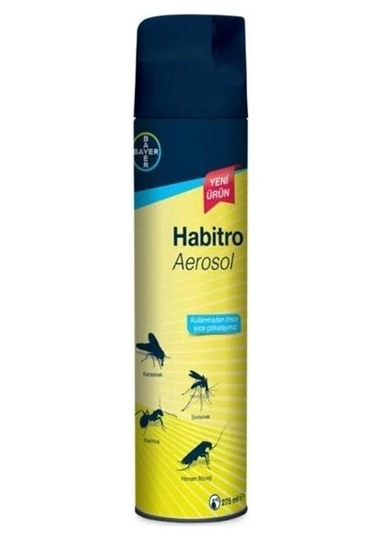 Habitro Aerosol Sivrisinek Karasinek Haşereye Karşı Etkili Böcek Ilacı Sprey 275 ml