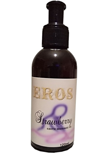 Msgo - Eros Massage 120 ml Oil Strawberry / Aromatik Çilekli Erottic Masaj Yağı 120 ml Büyük - Bay Bayan Kullanım