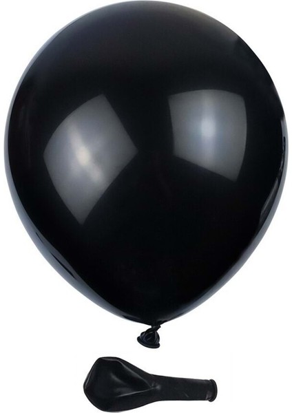 12 Inç Siyah Renk 10 Lu Pastel Dekorasyon Balonu