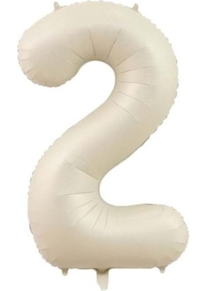 34 Inç 2 Krem Renk Rakam Folyo Balon