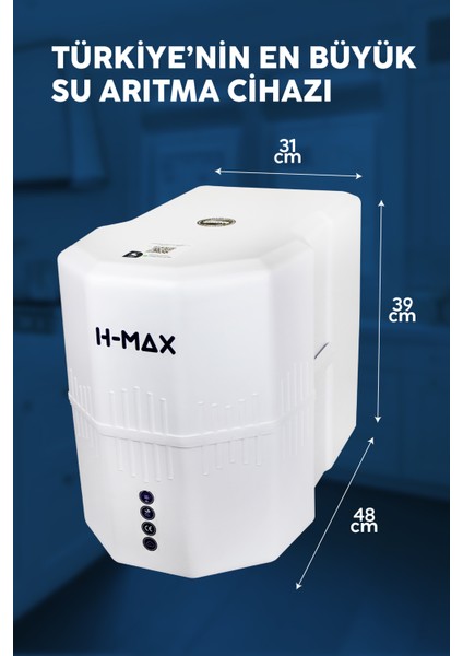 6 Aşamalı Alkali Mineral Filtreli 12 lt Metal Tanklı Su Arıtma Cihazı