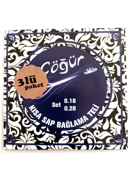 Çöğür 3CGR18 3 Takım Kısa Sap Saz Teli 0.18 Takım Bağlama Teli 004/CBT