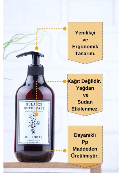 Amber 2'li Bulaşık Deterjanı ve Sıvı Sabun Şişesi Sabunluk Seti 500 ml Plastik Şişe fiyatları