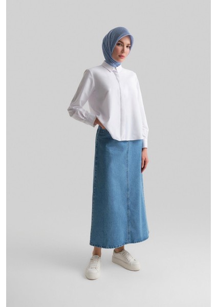Manşeti Logolu Basic Gömlek 24Y3522 Beyaz