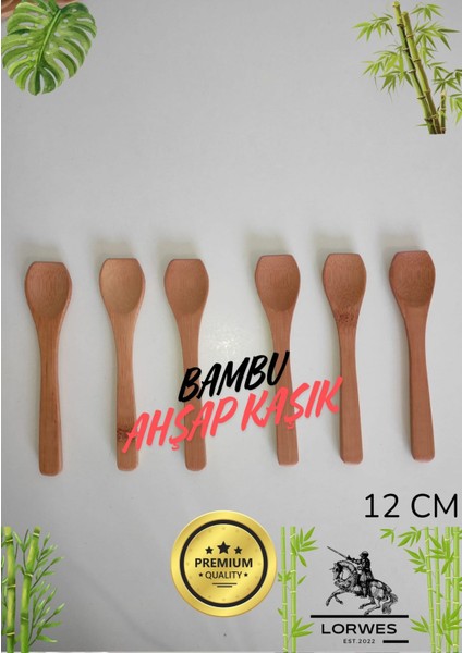 Bambu Kaşık-Ahşap Doğal Kaşık-Baharat-Kahve-Kaşığı-6'lı Set-Kaliteli Bambu Kaşık Ençok Satan