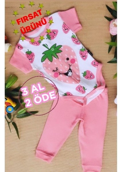 Sevimli Çilek Figürlü Ekonomik Yazlık Kız Badili Takım fiyatları