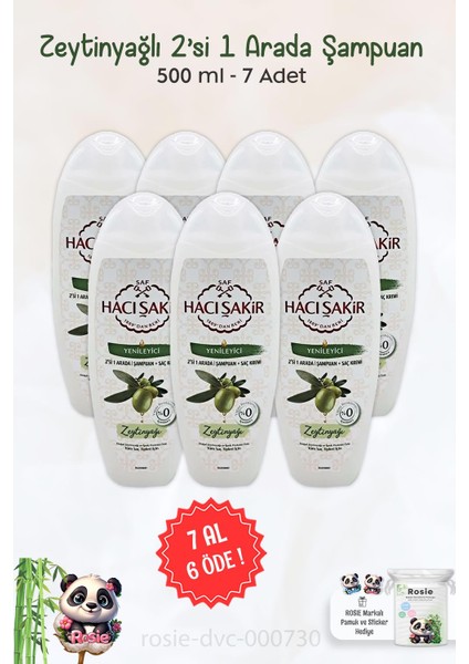 7 Al 6 Öde Hacı Şakir Zeytinyağlı 2si 1 Arada Şampuan Yenileyici 500 ml ve Rosıe