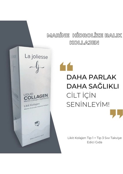 Liquid Collagen Hidrolize Balık Kollajeni 10.000 Mg Tip 1 /tip 3 Çinko Vitamin C, E, B12 Hyaluronik Asit 900 ml fırsatları